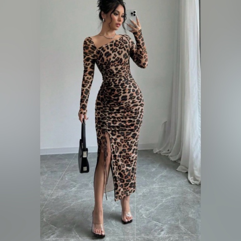 Cheetah Print Long Sleeve dress